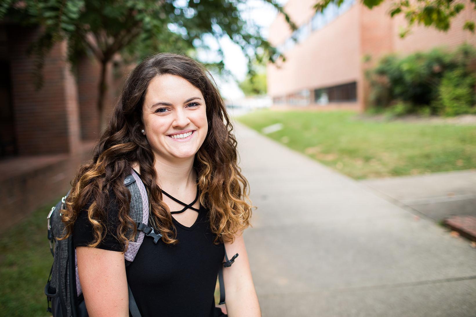 Leah Grubb poses outside of MMC